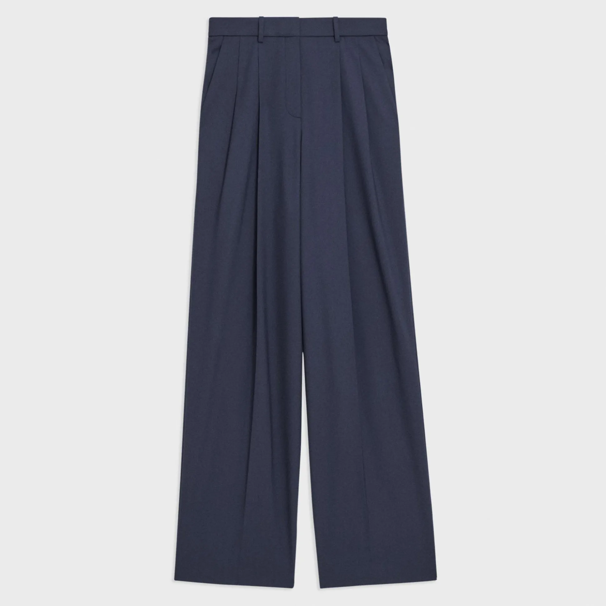 Theory Double Pleat Pant In Good Wool-Women Pants|Suits