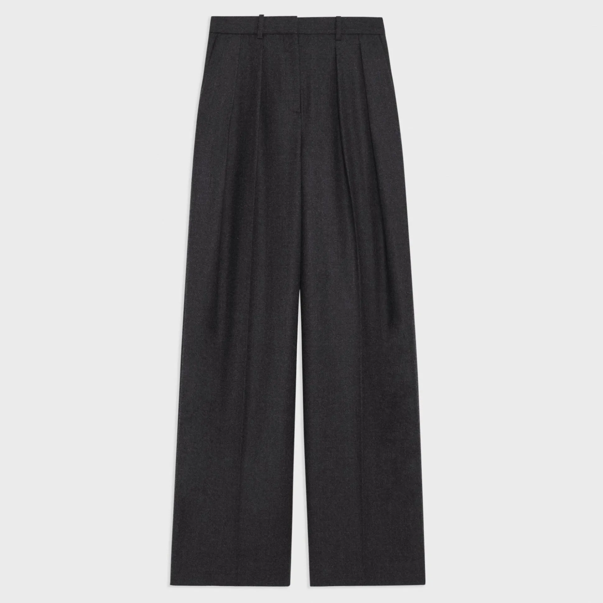 Theory Double Pleat Pant In Sleek Flannel-Women Suits|Pants