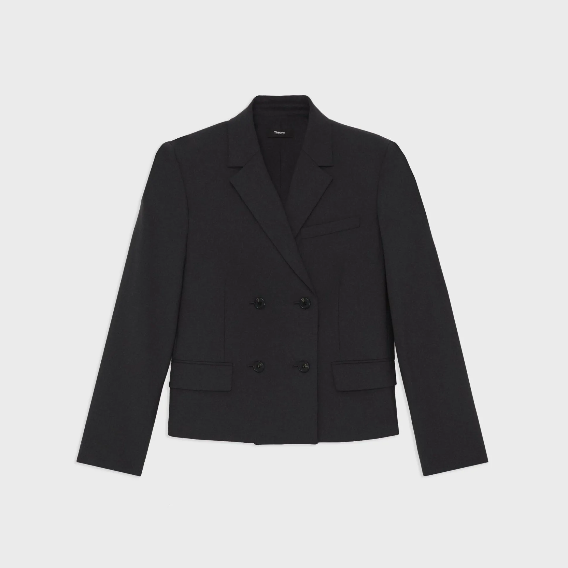 Theory Double-Breasted Blazer In Good Wool-Women Suits|Blazers + Jackets