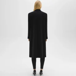 Theory Double-Breasted Coat In Recycled Wool-Blend Melton-Women Outerwear