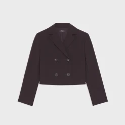 Theory Double-Breasted Crop Blazer In Admiral Crepe-Women Suits|Blazers + Jackets
