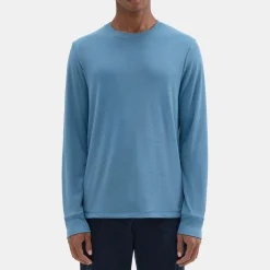 Theory Essential Long-Sleeve Tee In Anemone Modal Jersey-Men T-shirts + Polos