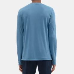 Theory Essential Long-Sleeve Tee In Anemone Modal Jersey-Men T-shirts + Polos