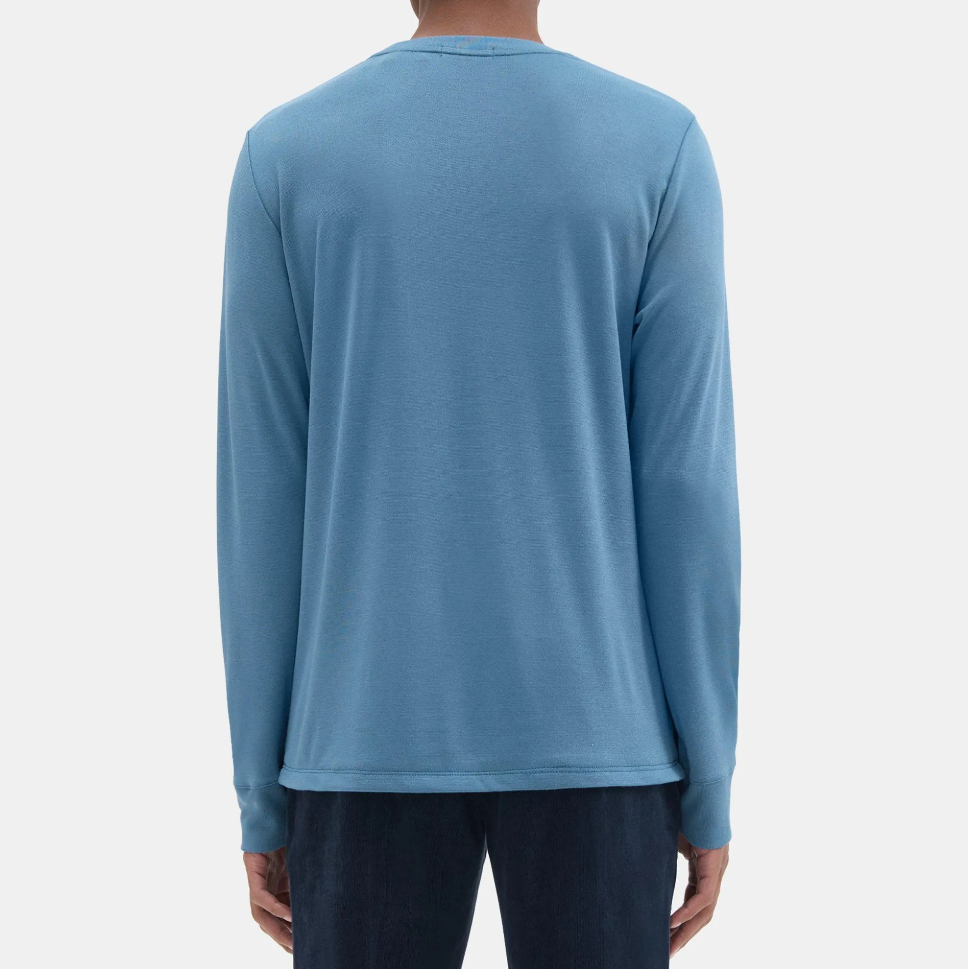 Theory Essential Long-Sleeve Tee In Anemone Modal Jersey-Men T-shirts + Polos