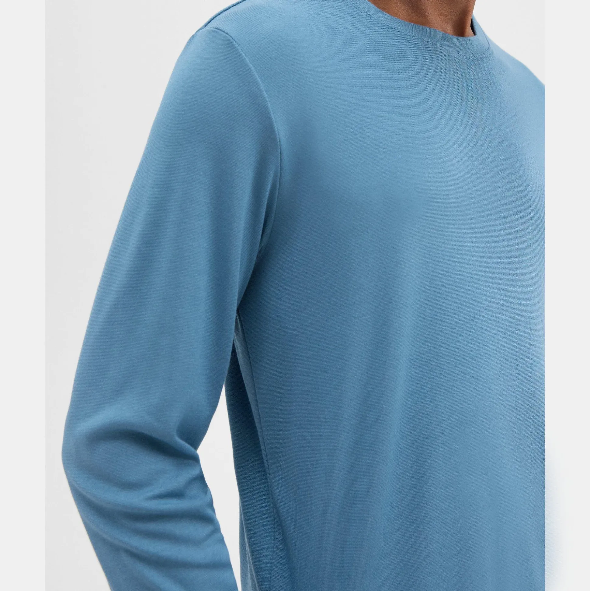 Theory Essential Long-Sleeve Tee In Anemone Modal Jersey-Men T-shirts + Polos