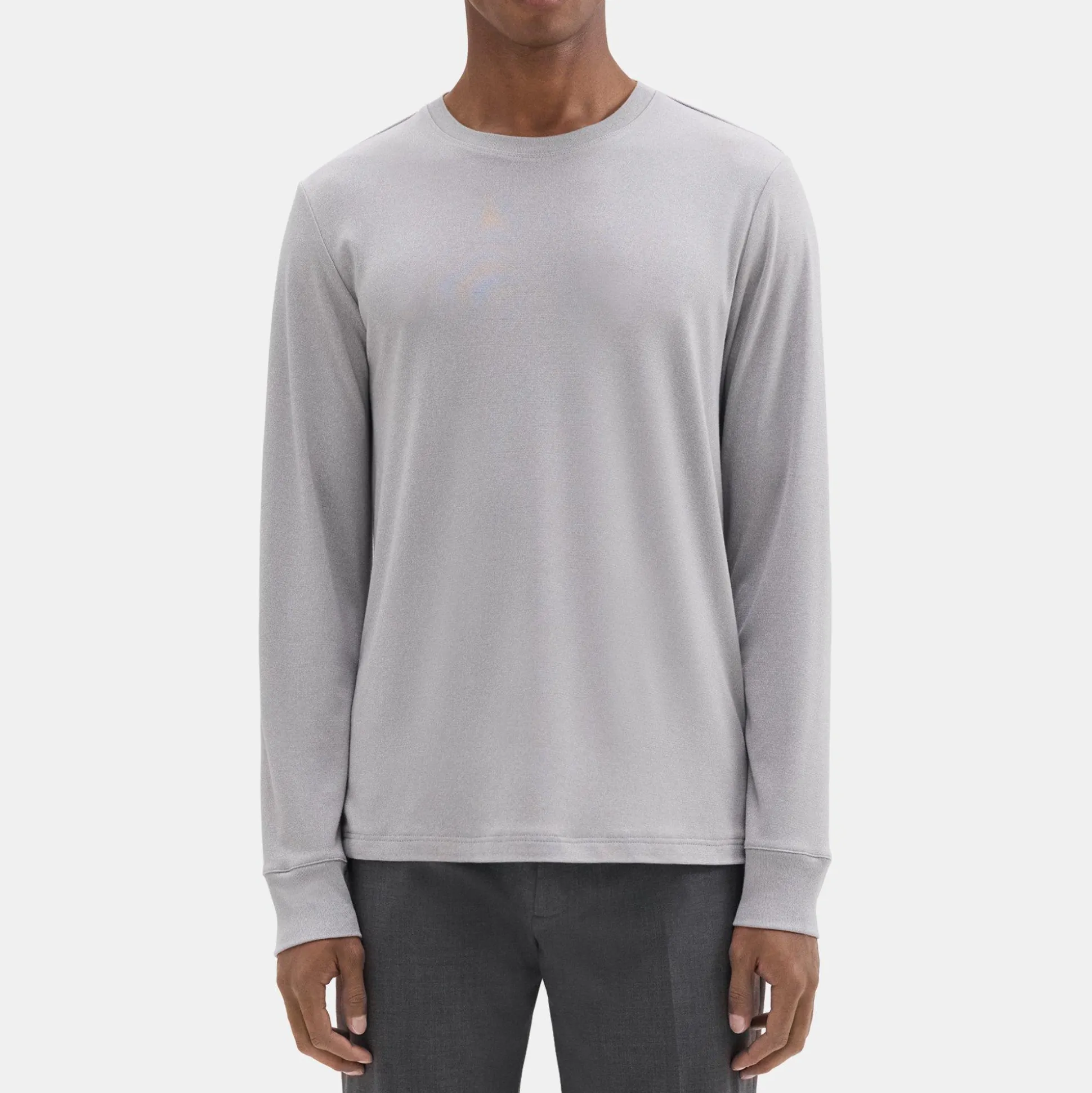 Theory Essential Long-Sleeve Tee In Anemone Modal Jersey-Men T-shirts + Polos