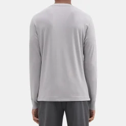 Theory Essential Long-Sleeve Tee In Anemone Modal Jersey-Men T-shirts + Polos