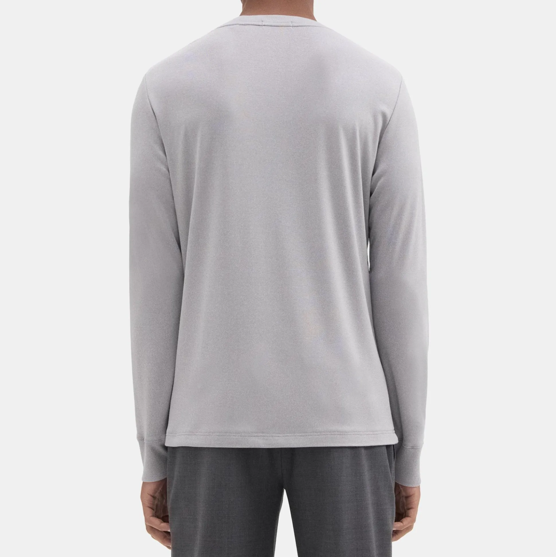 Theory Essential Long-Sleeve Tee In Anemone Modal Jersey-Men T-shirts + Polos