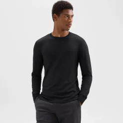Theory Essential Long-Sleeve Tee In Anemone Modal Jersey-Men T-shirts + Polos