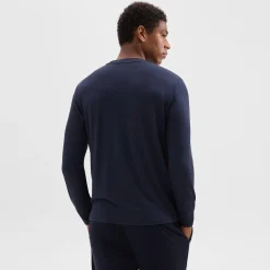 Theory Essential Long-Sleeve Tee In Anemone Modal Jersey-Men T-shirts + Polos