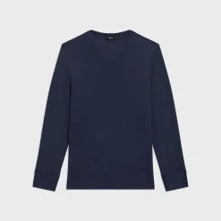 Theory Essential Long-Sleeve Tee In Anemone Modal Jersey-Men T-shirts + Polos