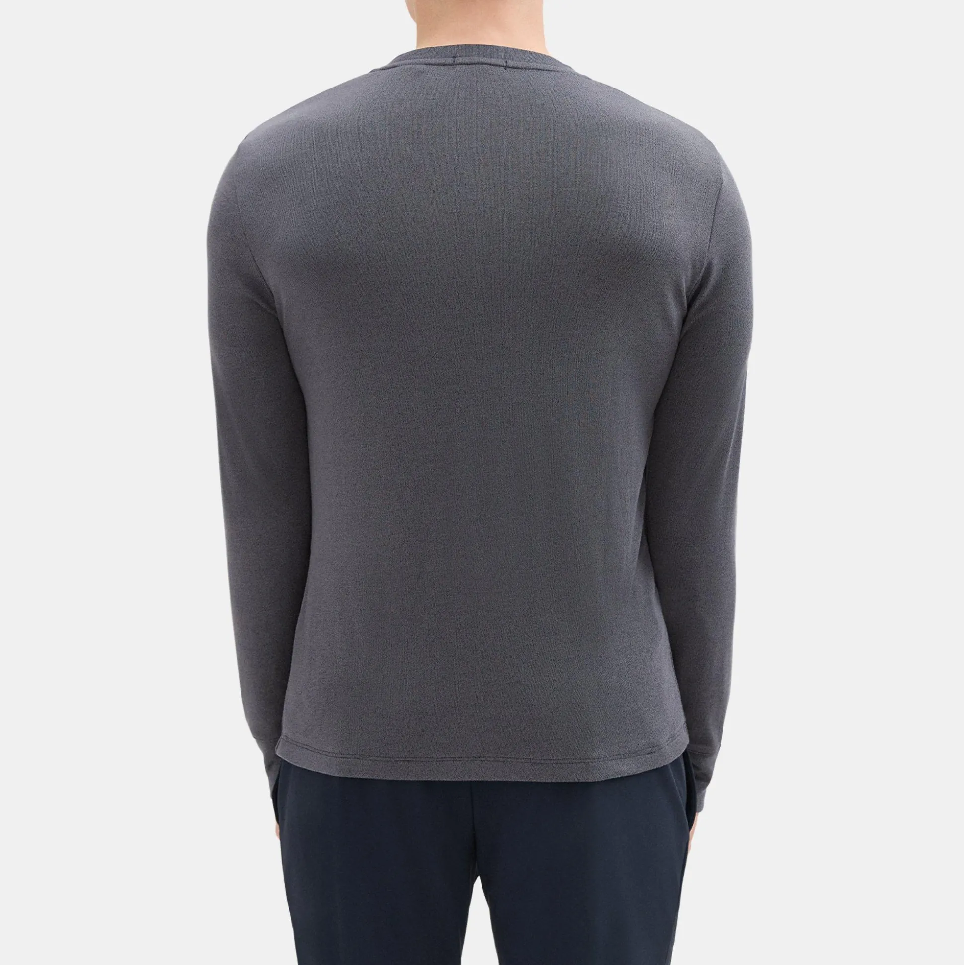 Theory Essential Long-Sleeve Tee In Anemone Modal Jersey-Men T-shirts + Polos