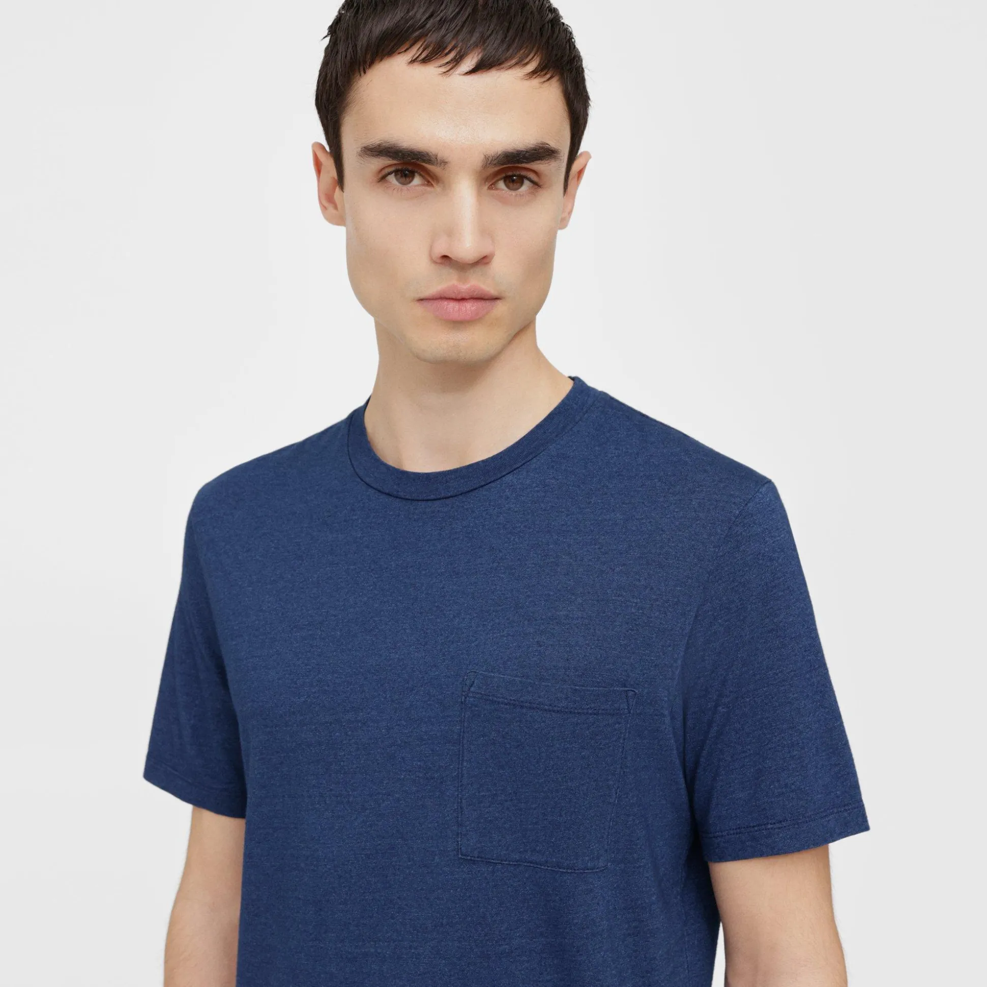 Theory Essential Pocket Tee In Cotton-Modal-Men T-shirts + Polos