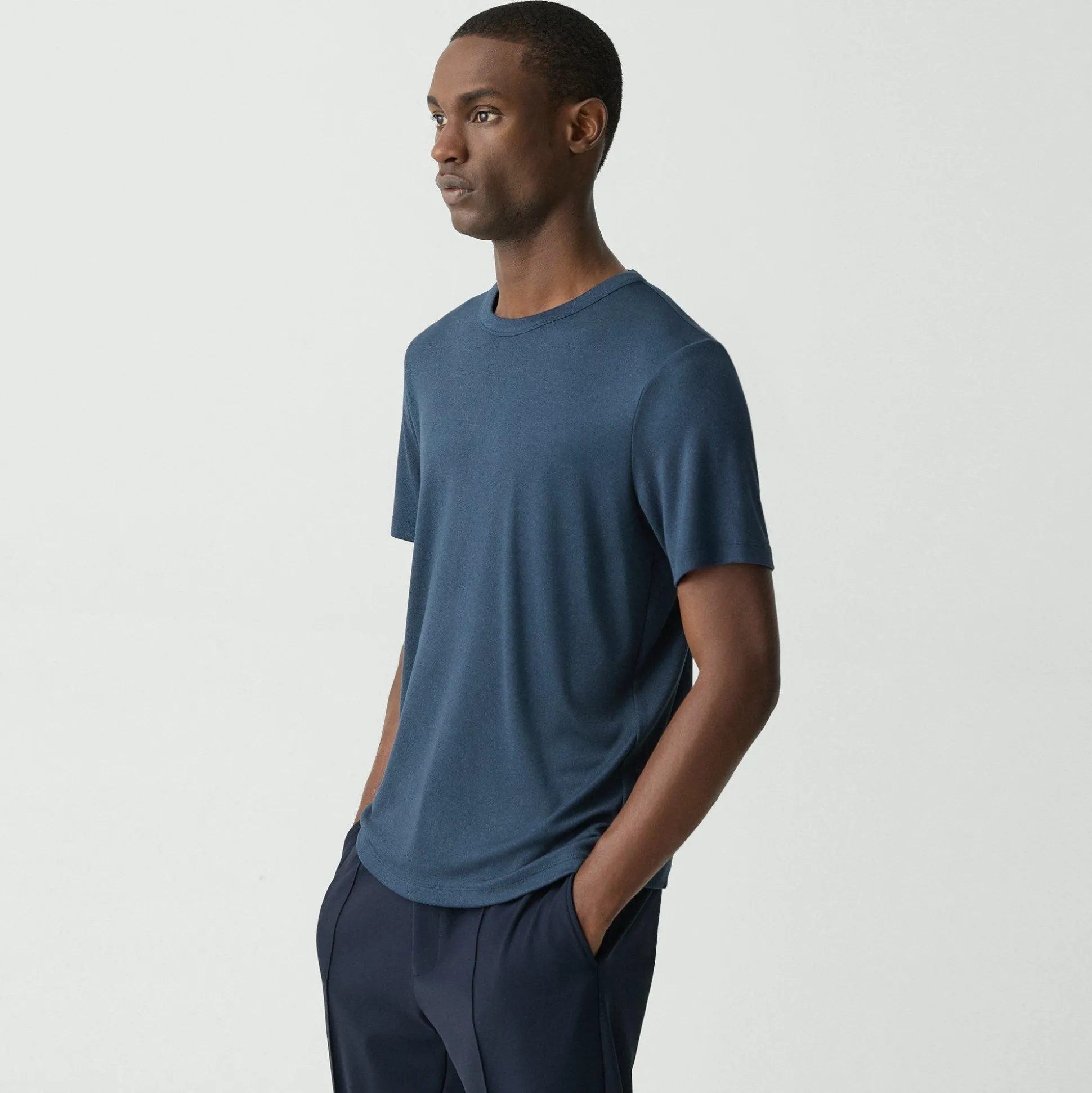 Theory Essential Tee In Anemone Modal Jersey-Men T-shirts + Polos