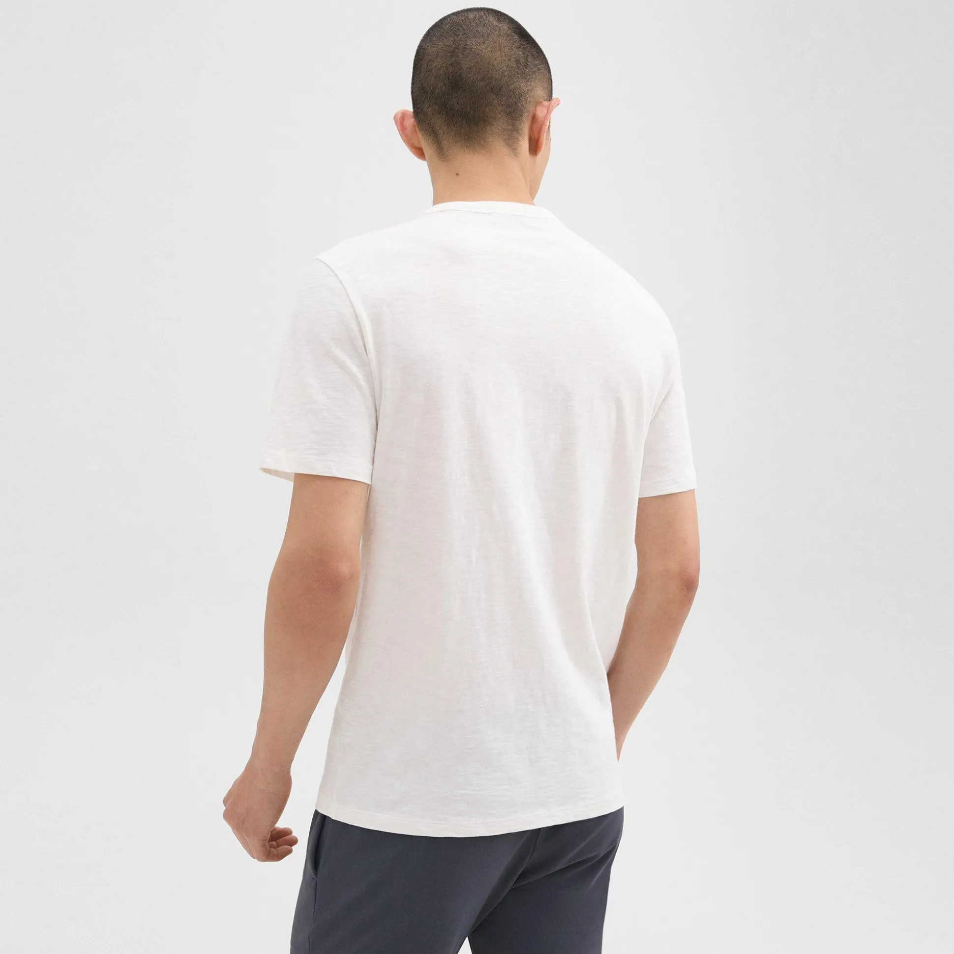 Theory Essential Tee In Cosmos Slub Cotton-Men T-shirts + Polos