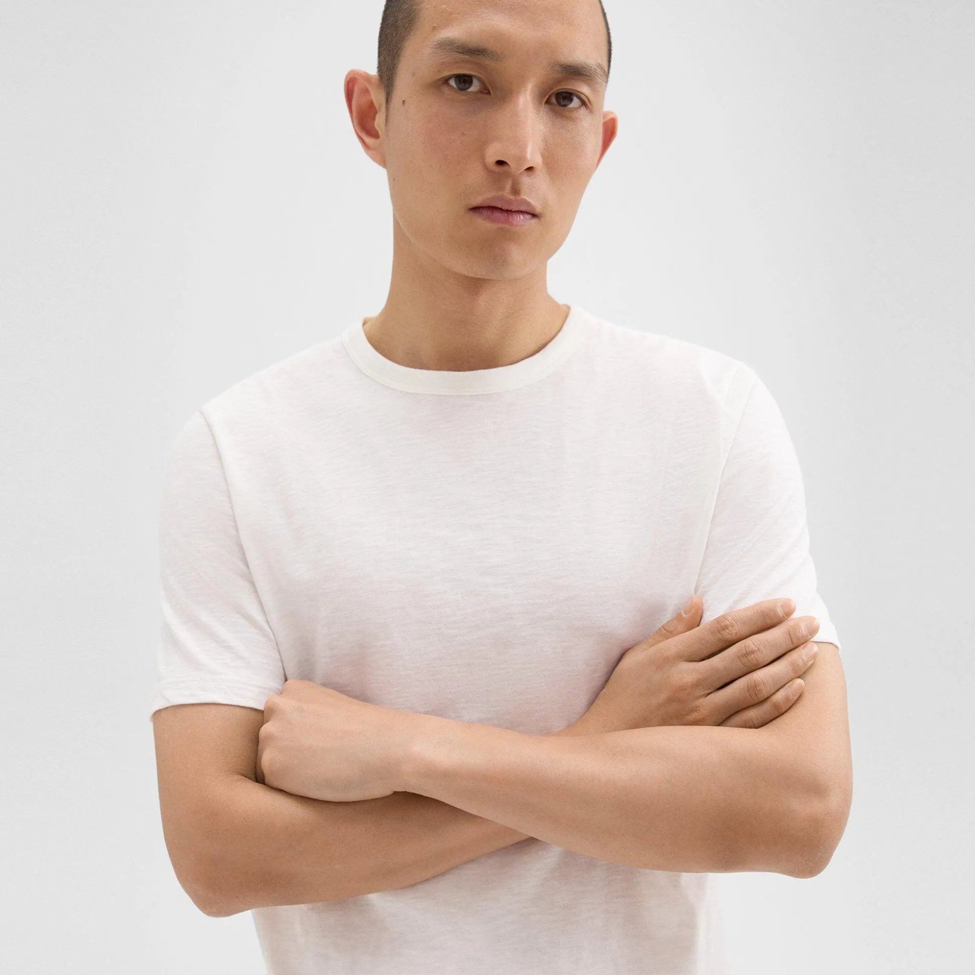 Theory Essential Tee In Cosmos Slub Cotton-Men T-shirts + Polos