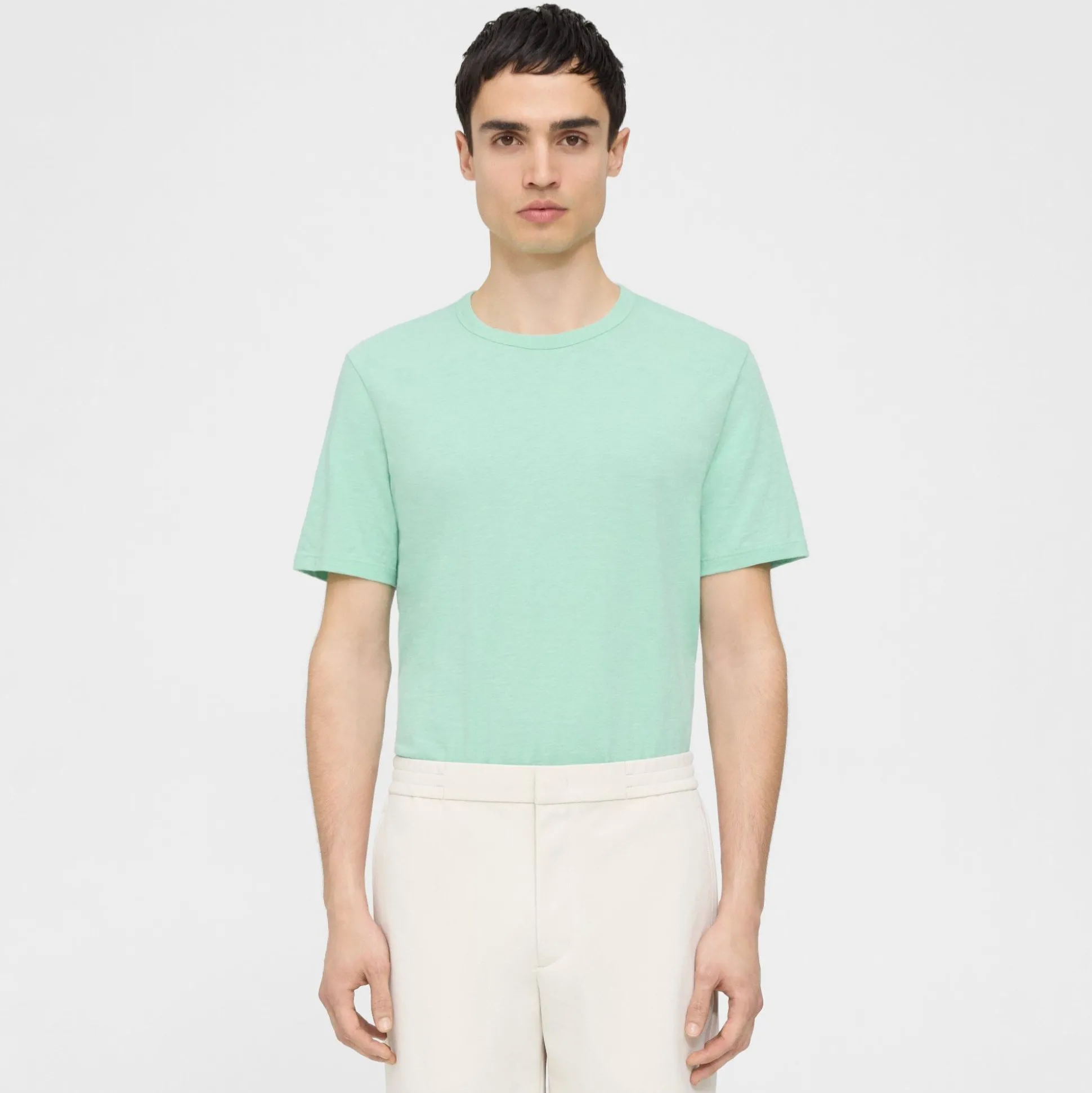 Theory Essential Tee In Cosmos Slub Cotton-Men T-shirts + Polos