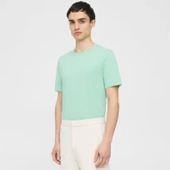 Theory Essential Tee In Cosmos Slub Cotton-Men T-shirts + Polos