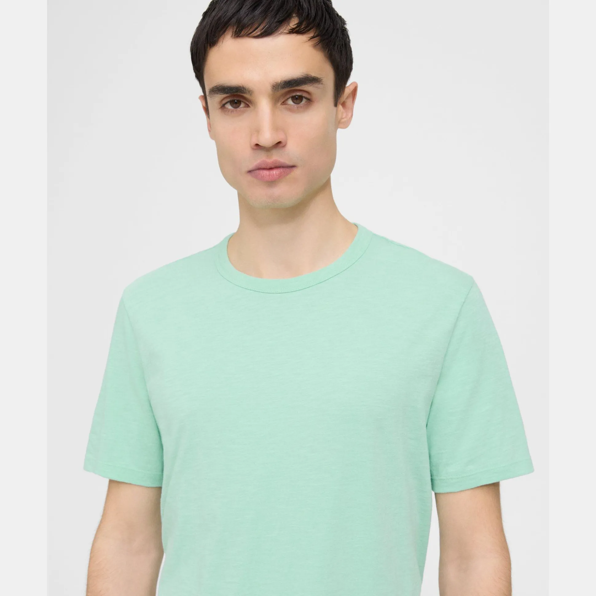 Theory Essential Tee In Cosmos Slub Cotton-Men T-shirts + Polos