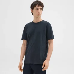 Theory Essential Tee In Cosmos Slub Cotton-Men T-shirts + Polos