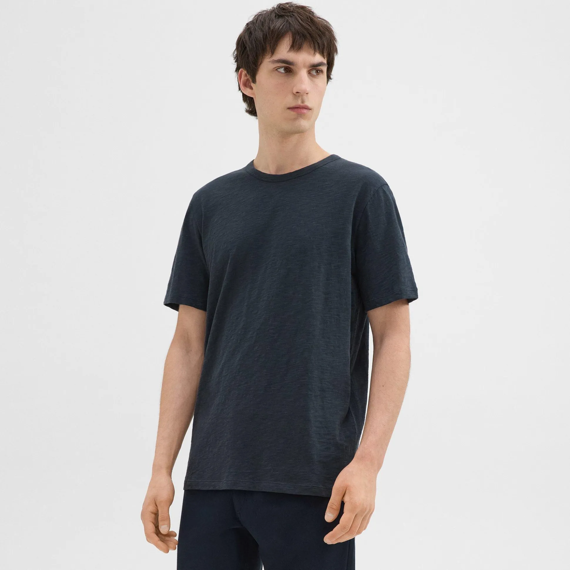 Theory Essential Tee In Cosmos Slub Cotton-Men T-shirts + Polos
