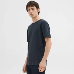 Theory Essential Tee In Cosmos Slub Cotton-Men T-shirts + Polos