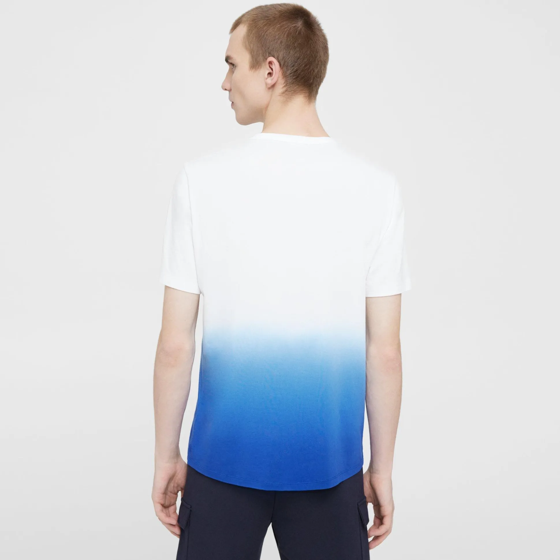 Theory Essential Tee In Dip-Dyed Cotton-Men T-shirts + Polos