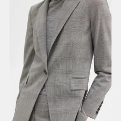 Theory Etiennette Blazer In Plaid Stretch Wool-Women Suits|Blazers + Jackets