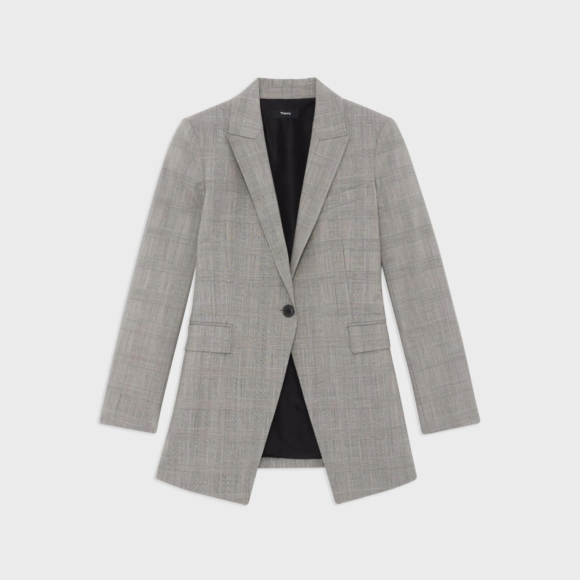 Theory Etiennette Blazer In Plaid Stretch Wool-Women Suits|Blazers + Jackets