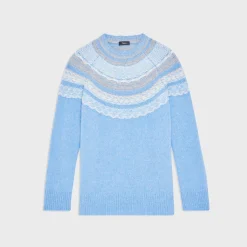 Theory Fair Isle Sweater In Wool-Blend-Women Sweaters + Cardigans