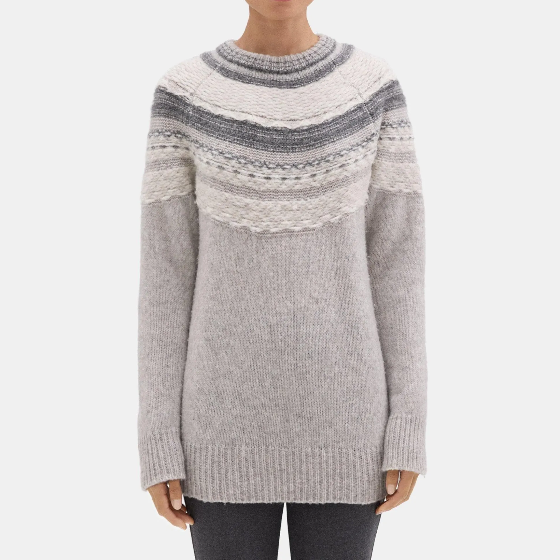 Theory Fair Isle Sweater In Wool-Blend-Women Sweaters + Cardigans