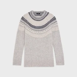 Theory Fair Isle Sweater In Wool-Blend-Women Sweaters + Cardigans