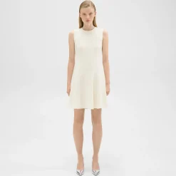 Theory Fit-And-Flare Dress In Striped Admiral Crepe-Women Dresses