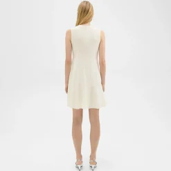Theory Fit-And-Flare Dress In Striped Admiral Crepe-Women Dresses