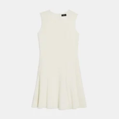 Theory Fit-And-Flare Dress In Striped Admiral Crepe-Women Dresses