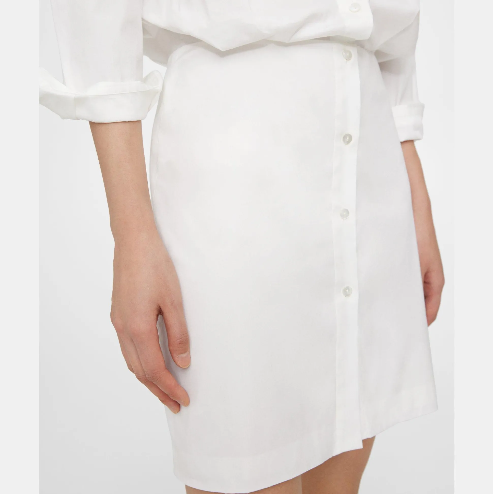 Theory Fitted Shirt Dress In Good Cotton-Women Dresses