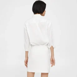 Theory Fitted Shirt Dress In Good Cotton-Women Dresses