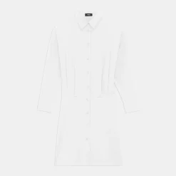 Theory Fitted Shirt Dress In Good Cotton-Women Dresses