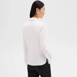 Theory Fitted Shirt In Good Cotton-Women Tops