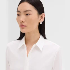 Theory Fitted Shirt In Good Cotton-Women Tops