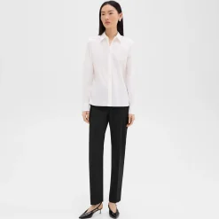 Theory Fitted Shirt In Good Cotton-Women Tops