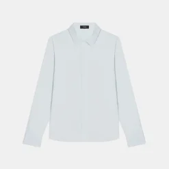 Theory Fitted Shirt In Good Cotton-Women Tops