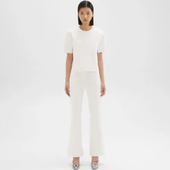 Theory Flared Full Length Pant In Crepe Knit-Women Pants