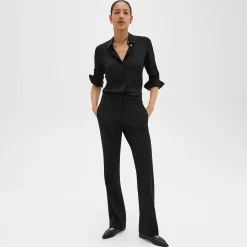 Theory Flared Full-Length Pant In Good Wool-Women Suits|Pants