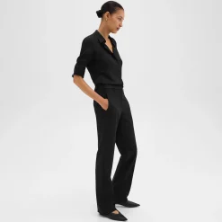 Theory Flared Full-Length Pant In Good Wool-Women Suits|Pants