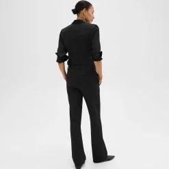 Theory Flared Full-Length Pant In Good Wool-Women Suits|Pants