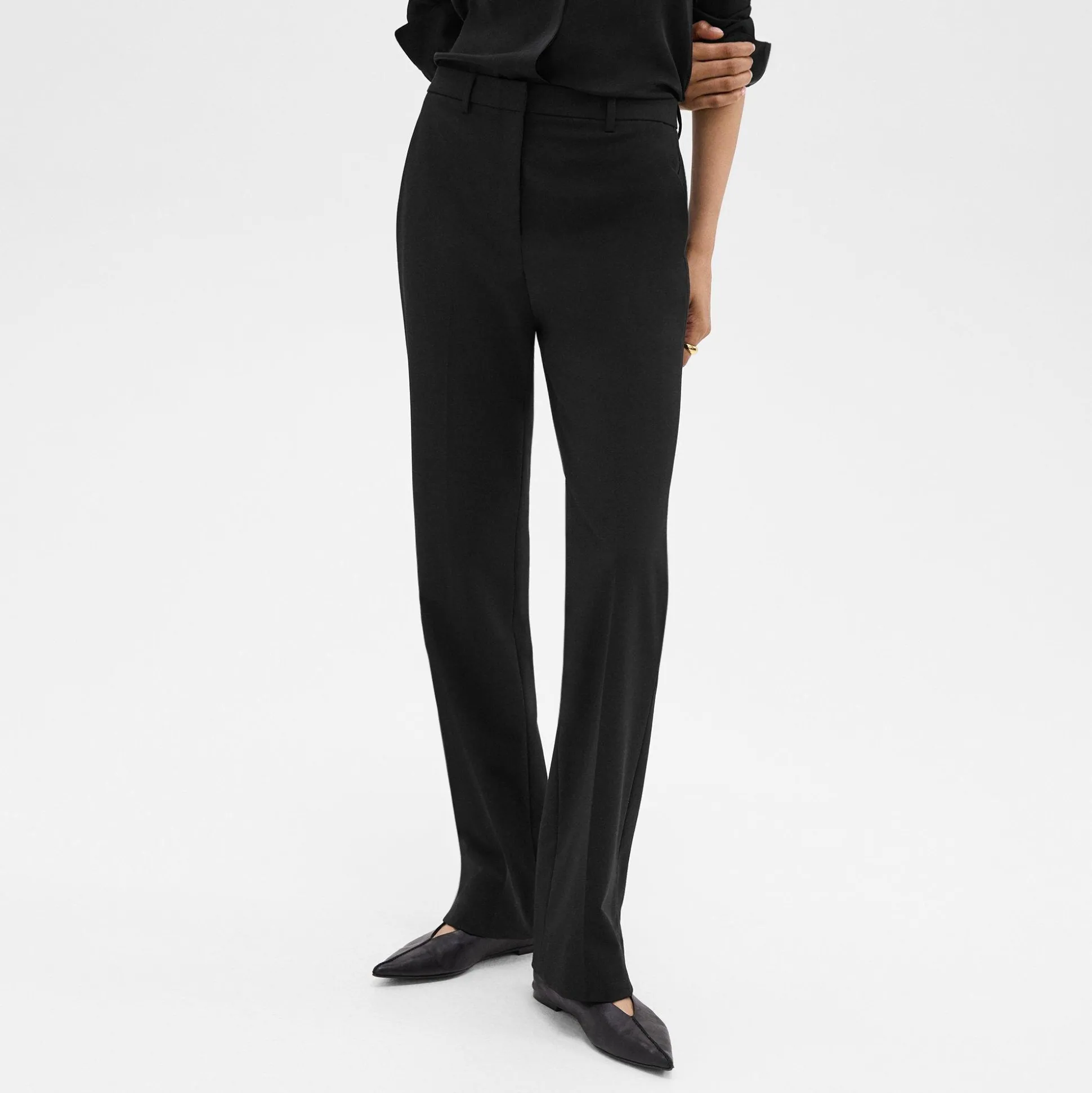 Theory Flared Full-Length Pant In Good Wool-Women Suits|Pants