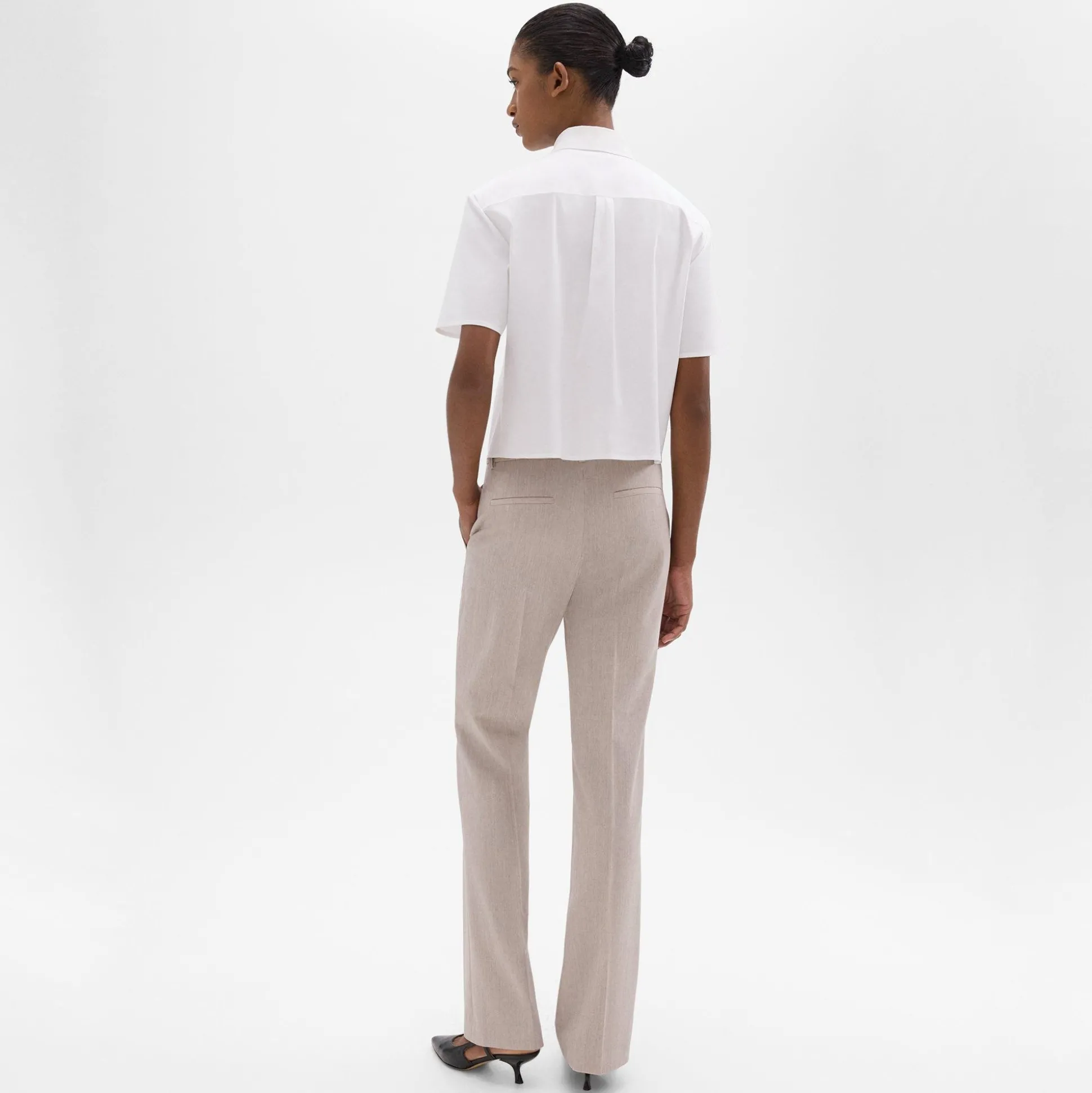 Theory Flared Full-Length Pant In Good Wool-Women Suits|Pants
