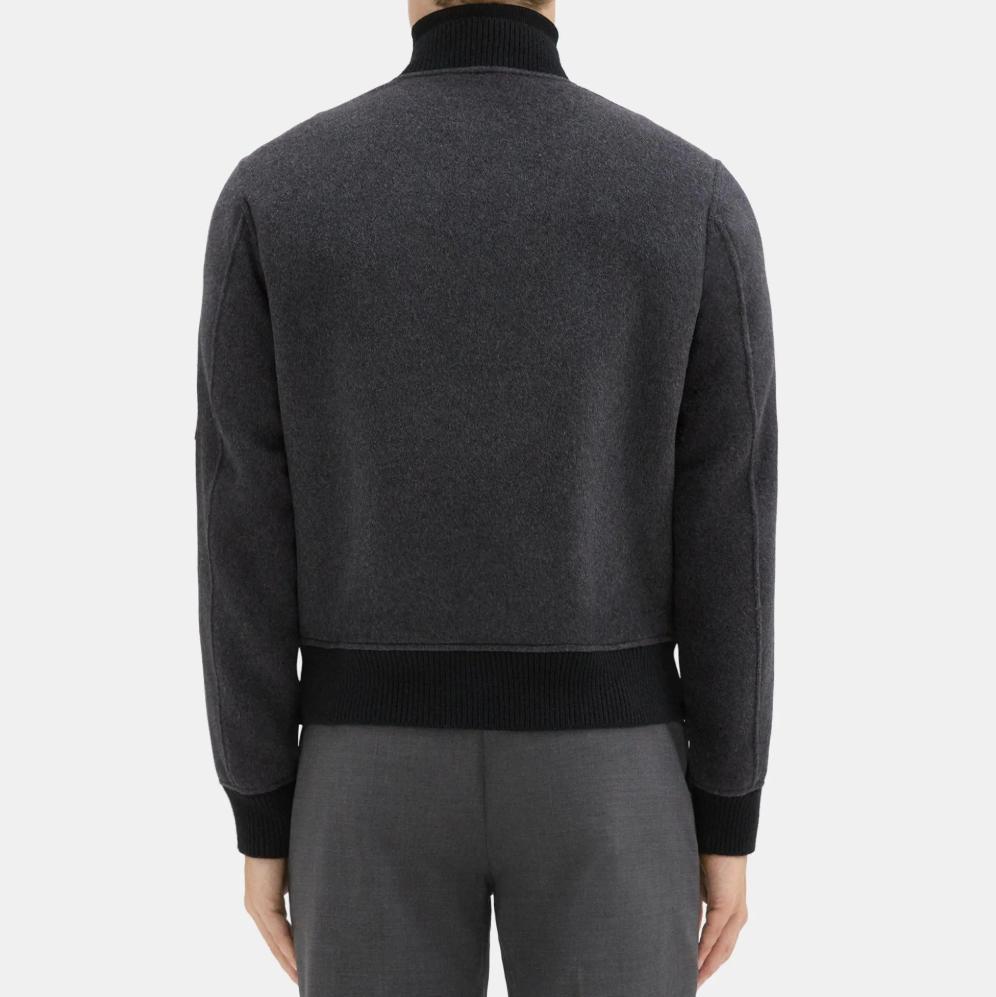 Theory Flight Bomber Jacket In Double-Face Wool-Cashmere-Men Outerwear