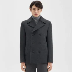 Theory Frederick Peacoat In Recycled Wool-Blend Melton-Men Blazers + Jackets|Outerwear